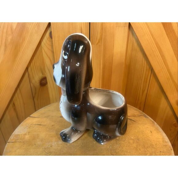 Vtg 60s Sick Basset Hound Dog Get Well Soon Ceramic Planter Japan MCM (5739) - Picture 2 of 10